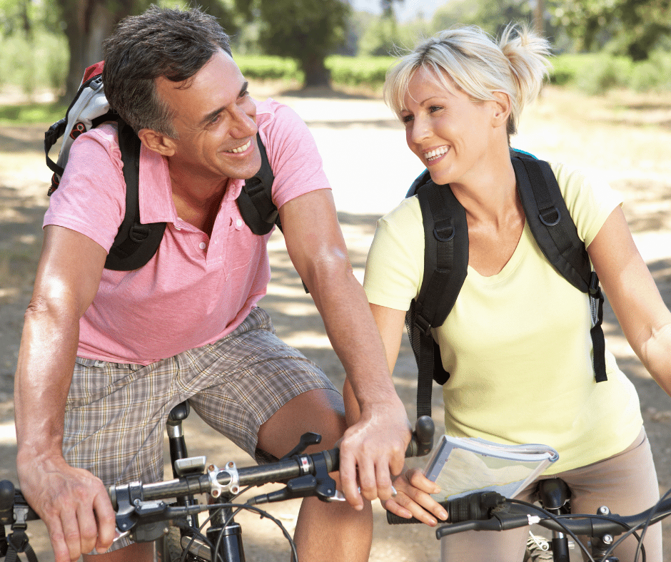 retiree on bicycle, retire early, wealth management, retirement planning