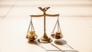 Scales, balanced coins