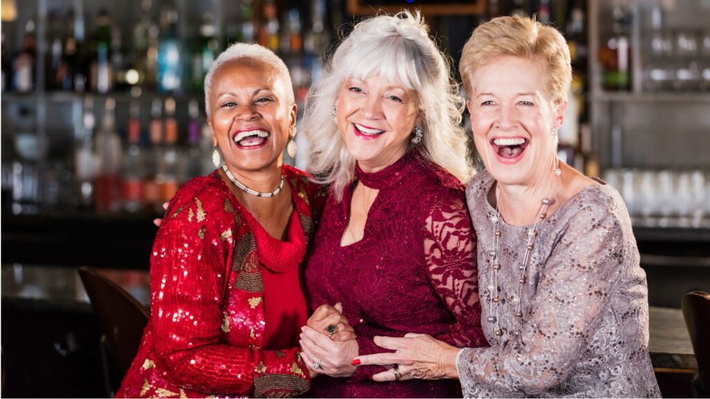 Senior women having fun